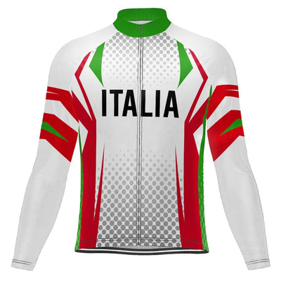 Customized Italia Men's Winter Thermal Fleece Cycling Jersey Long Sleeve