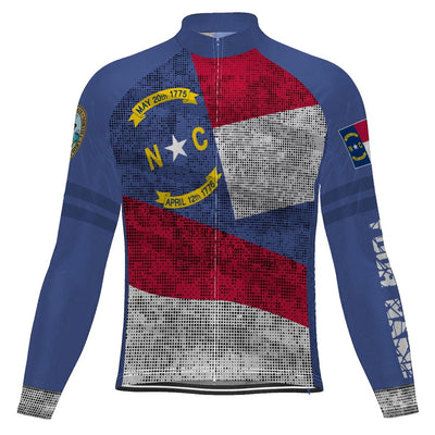 Customized North Carolina Men's Winter Thermal Fleece Cycling Jersey Long Sleeve