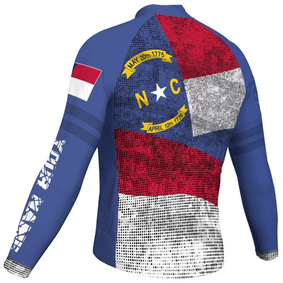 Customized North Carolina Men's Winter Thermal Fleece Cycling Jersey Long Sleeve