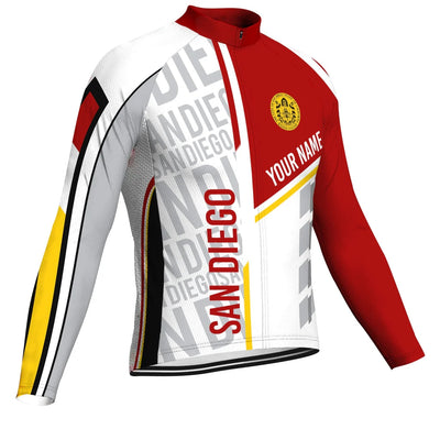 Customized San Diego Men's Winter Thermal Fleece Cycling Jersey Long Sleeve