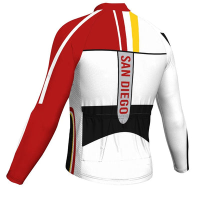 Customized San Diego Men's Winter Thermal Fleece Cycling Jersey Long Sleeve