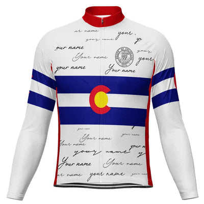 Customized Colorado Men's Winter Thermal Fleece Cycling Jersey Long Sleeve