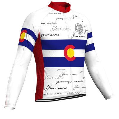 Customized Colorado Men's Winter Thermal Fleece Cycling Jersey Long Sleeve