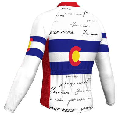 Customized Colorado Men's Winter Thermal Fleece Cycling Jersey Long Sleeve