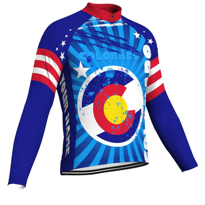 Customized Colorado Men's Winter Thermal Fleece Cycling Jersey Long Sleeve