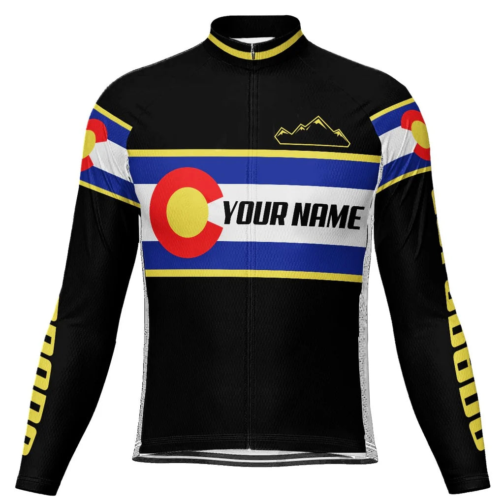 Customized Colorado Men's Winter Thermal Fleece Cycling Jersey Long Sleeve