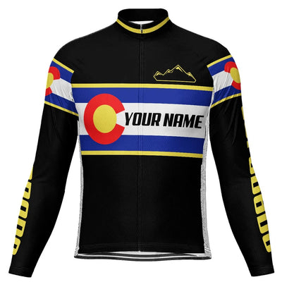 Customized Colorado Men's Winter Thermal Fleece Cycling Jersey Long Sleeve