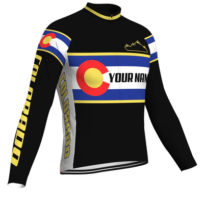 Customized Colorado Men's Winter Thermal Fleece Cycling Jersey Long Sleeve