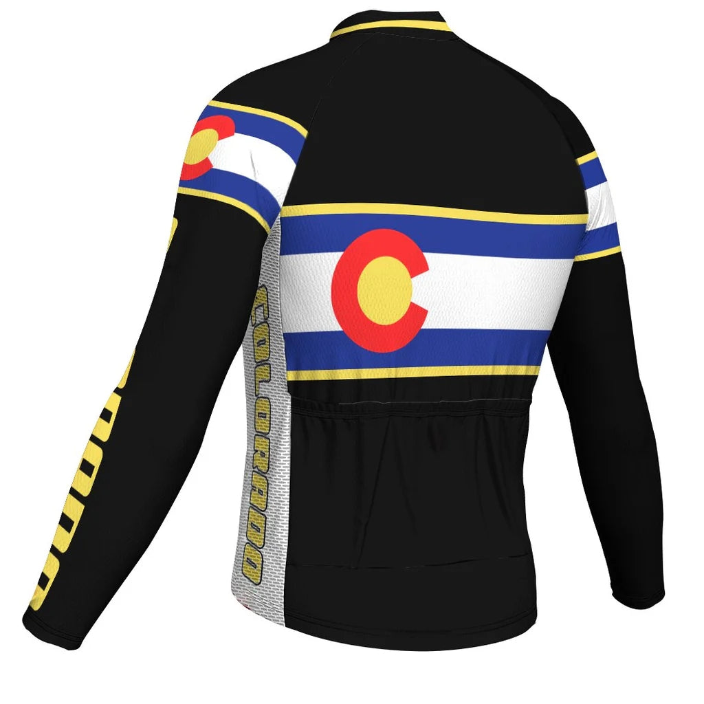 Customized Colorado Men's Winter Thermal Fleece Cycling Jersey Long Sleeve