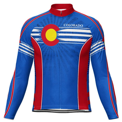 Customized Colorado Men's Winter Thermal Fleece Cycling Jersey Long Sleeve