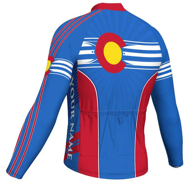 Customized Colorado Men's Winter Thermal Fleece Cycling Jersey Long Sleeve