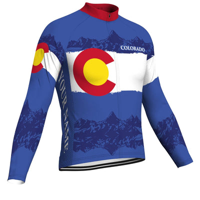 Customized Colorado Men's Winter Thermal Fleece Cycling Jersey Long Sleeve