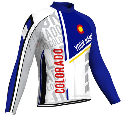 Customized Colorado Men's Winter Thermal Fleece Cycling Jersey Long Sleeve