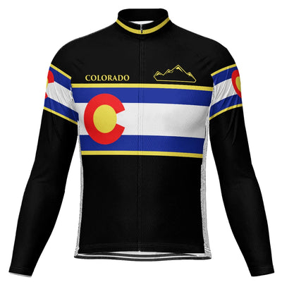 Customized Colorado Men's Winter Thermal Fleece Cycling Jersey Long Sleeve
