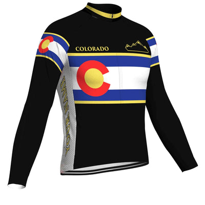 Customized Colorado Men's Winter Thermal Fleece Cycling Jersey Long Sleeve