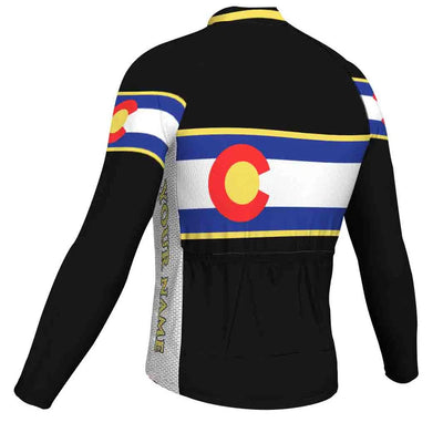Customized Colorado Men's Winter Thermal Fleece Cycling Jersey Long Sleeve