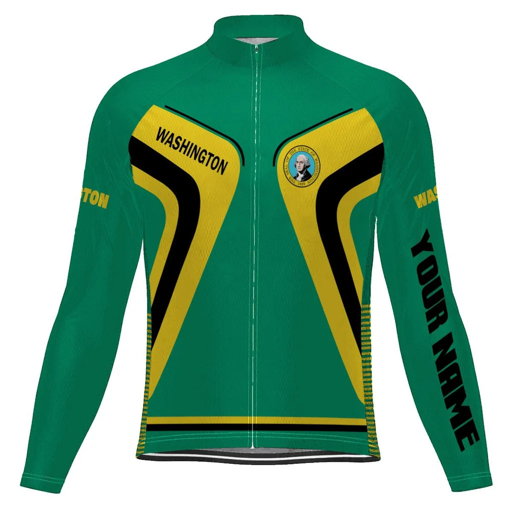 Customized Washington Men's Cycling Jersey Long Sleeve