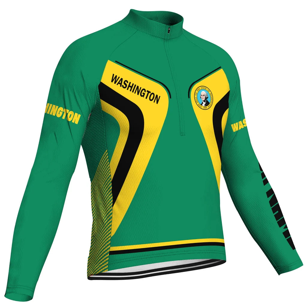 Customized Washington Men's Cycling Jersey Long Sleeve