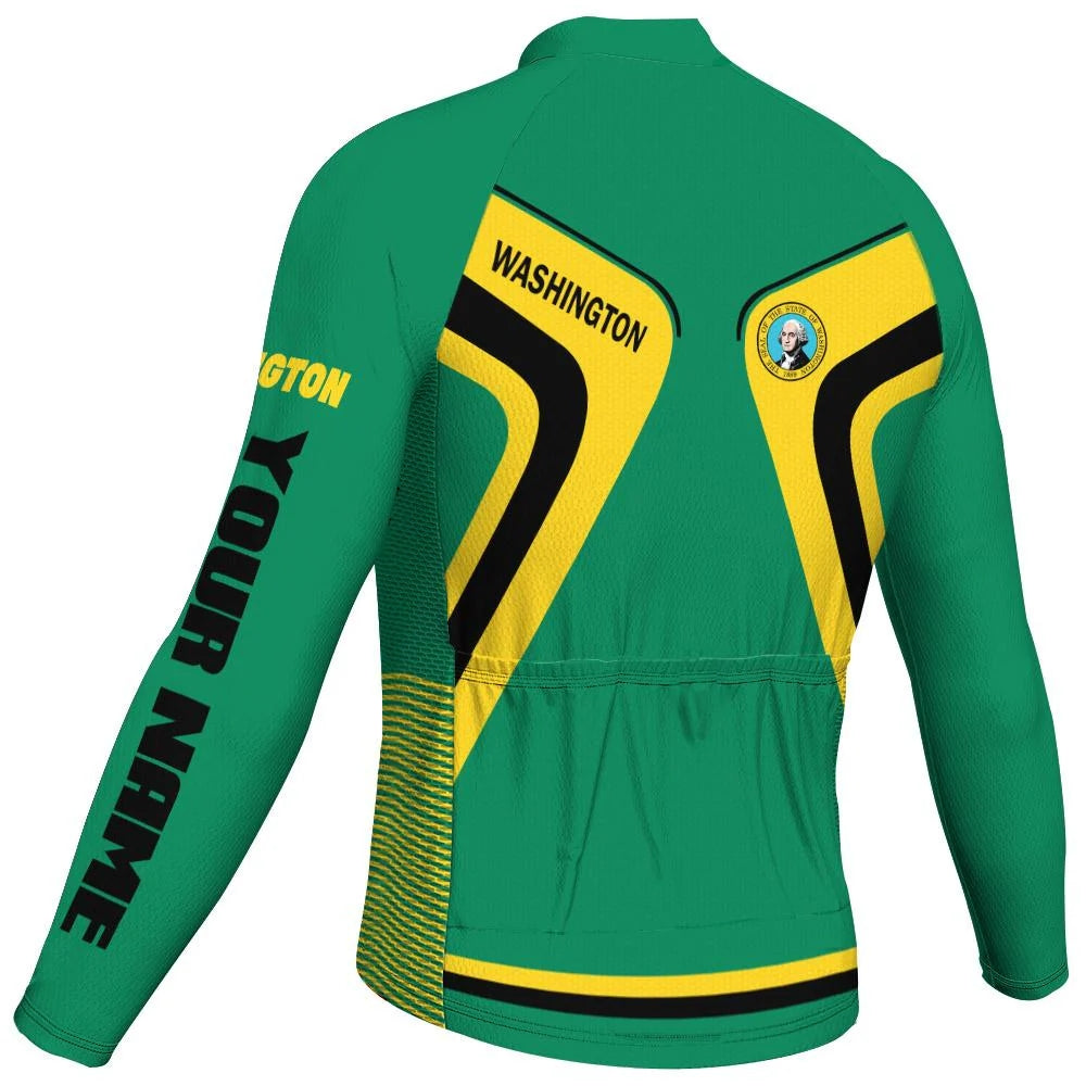 Customized Washington Men's Cycling Jersey Long Sleeve