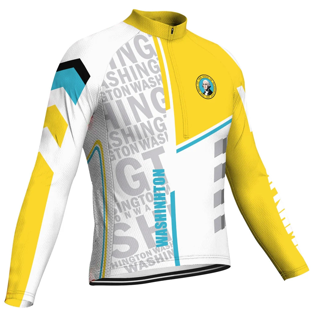 Customized Washington Men's Cycling Jersey Long Sleeve