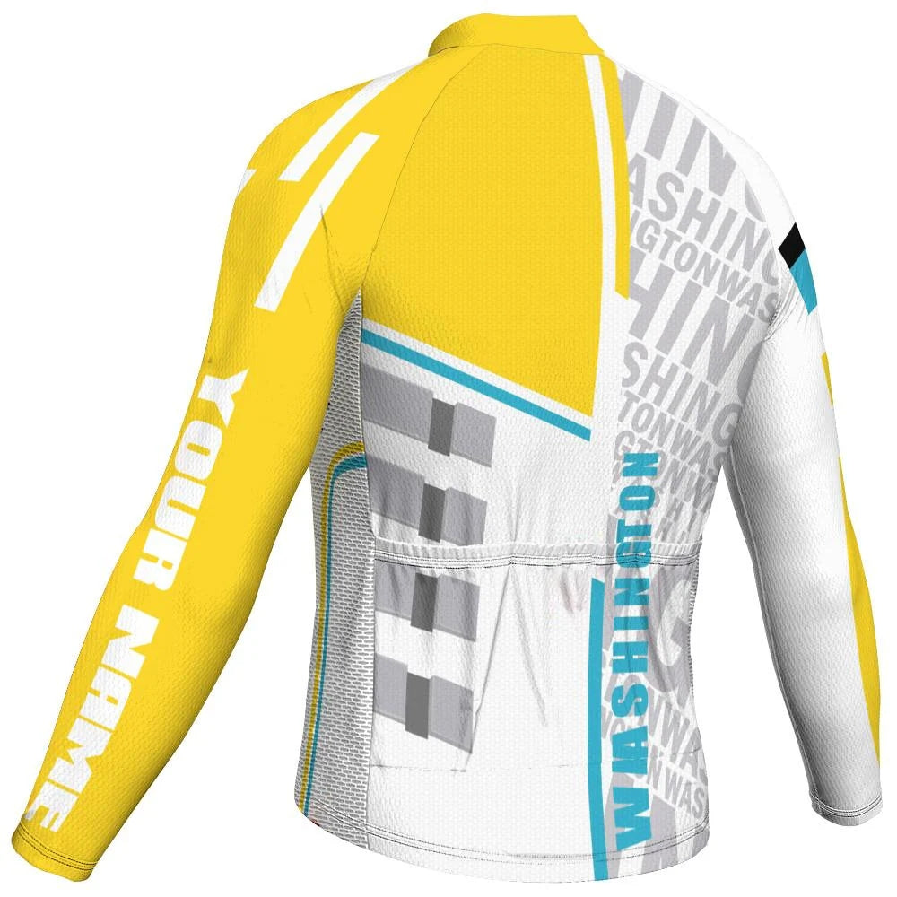 Customized Washington Men's Cycling Jersey Long Sleeve