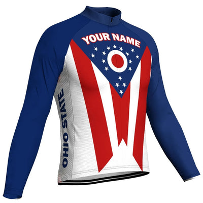 Customized Ohio Men's Winter Thermal Fleece Cycling Jersey Long Sleeve