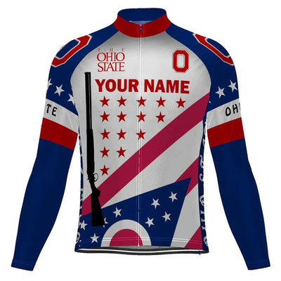 Customized Ohio Men's Winter Thermal Fleece Cycling Jersey Long Sleeve