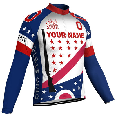 Customized Ohio Men's Winter Thermal Fleece Cycling Jersey Long Sleeve