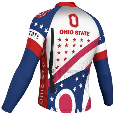 Customized Ohio Men's Winter Thermal Fleece Cycling Jersey Long Sleeve
