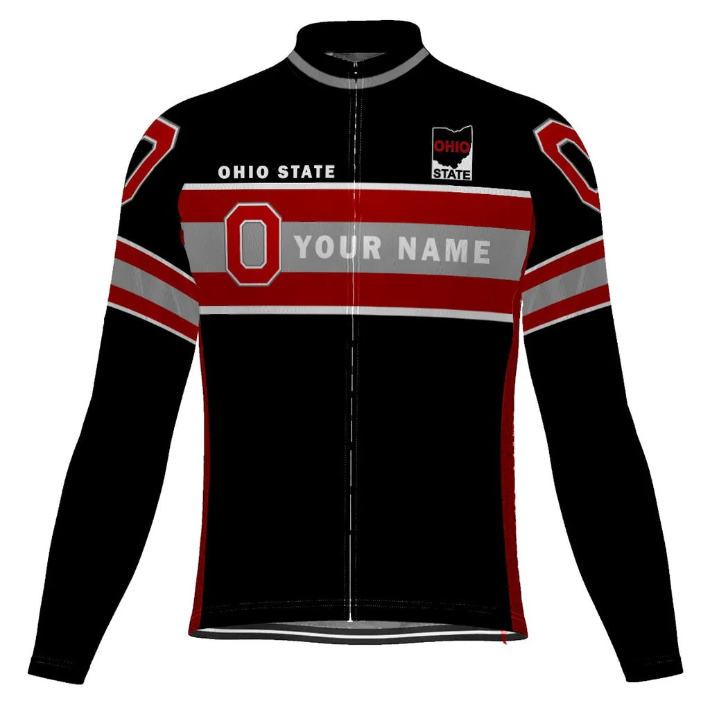 Customized Ohio Men's Winter Thermal Fleece Cycling Jersey Long Sleeve