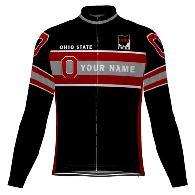 Customized Ohio Men's Winter Thermal Fleece Cycling Jersey Long Sleeve