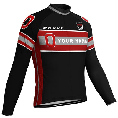 Customized Ohio Men's Winter Thermal Fleece Cycling Jersey Long Sleeve