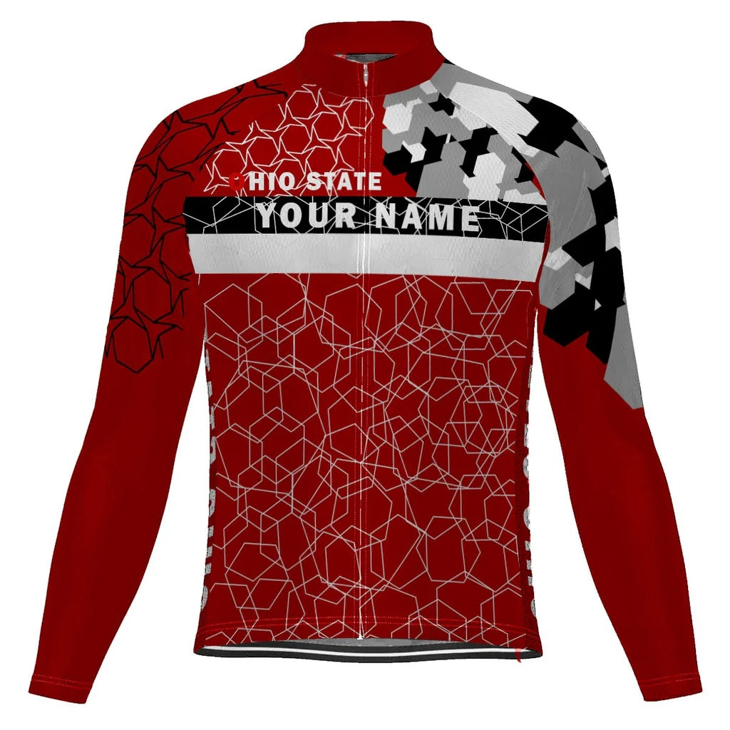 Customized Ohio Men's Winter Thermal Fleece Cycling Jersey Long Sleeve