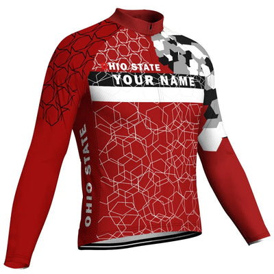 Customized Ohio Men's Winter Thermal Fleece Cycling Jersey Long Sleeve