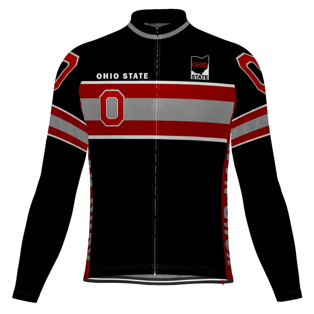 Customized Ohio Men's Winter Thermal Fleece Cycling Jersey Long Sleeve
