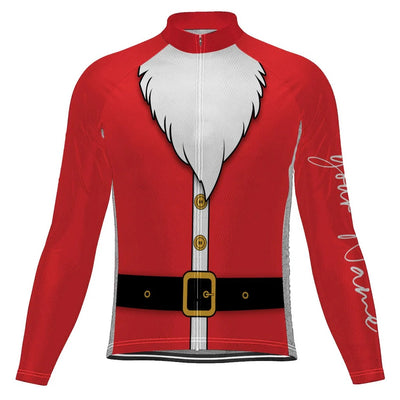 Customized Collection-Customized Christma Men's Winter Thermal Fleece Cycling Jersey Long Sleeve