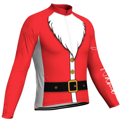 Customized Collection-Customized Christma Men's Winter Thermal Fleece Cycling Jersey Long Sleeve