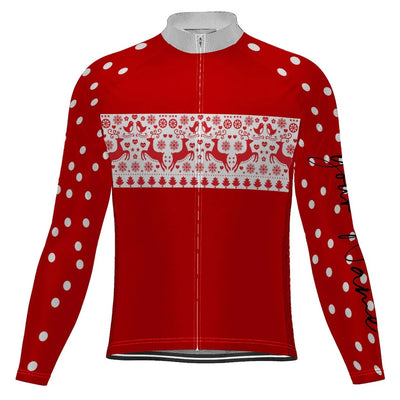 Customized Collection-Customized Christma Men's Winter Thermal Fleece Cycling Jersey Long Sleeve