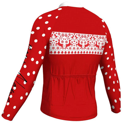 Customized Collection-Customized Christma Men's Winter Thermal Fleece Cycling Jersey Long Sleeve