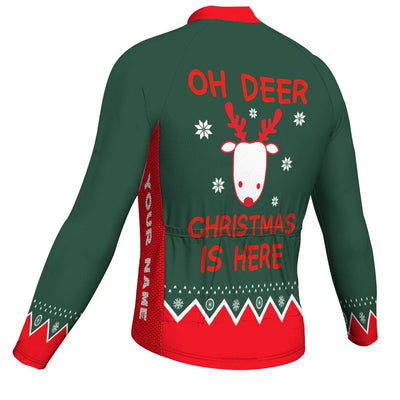 Customized Collection-Customized Christma Men's Winter Thermal Fleece Cycling Jersey Long Sleeve
