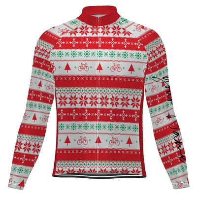 Customized Collection-Customized Christma Men's Winter Thermal Fleece Cycling Jersey Long Sleeve