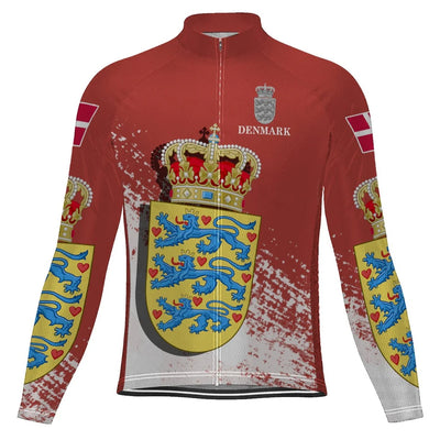 Customized Denmark Men's Winter Thermal Fleece Cycling Jersey Long Sleeve