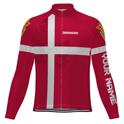 Customized Denmark Men's Winter Thermal Fleece Cycling Jersey Long Sleeve