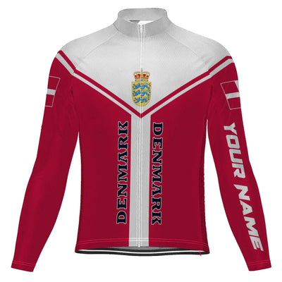 Customized Denmark Men's Winter Thermal Fleece Cycling Jersey Long Sleeve