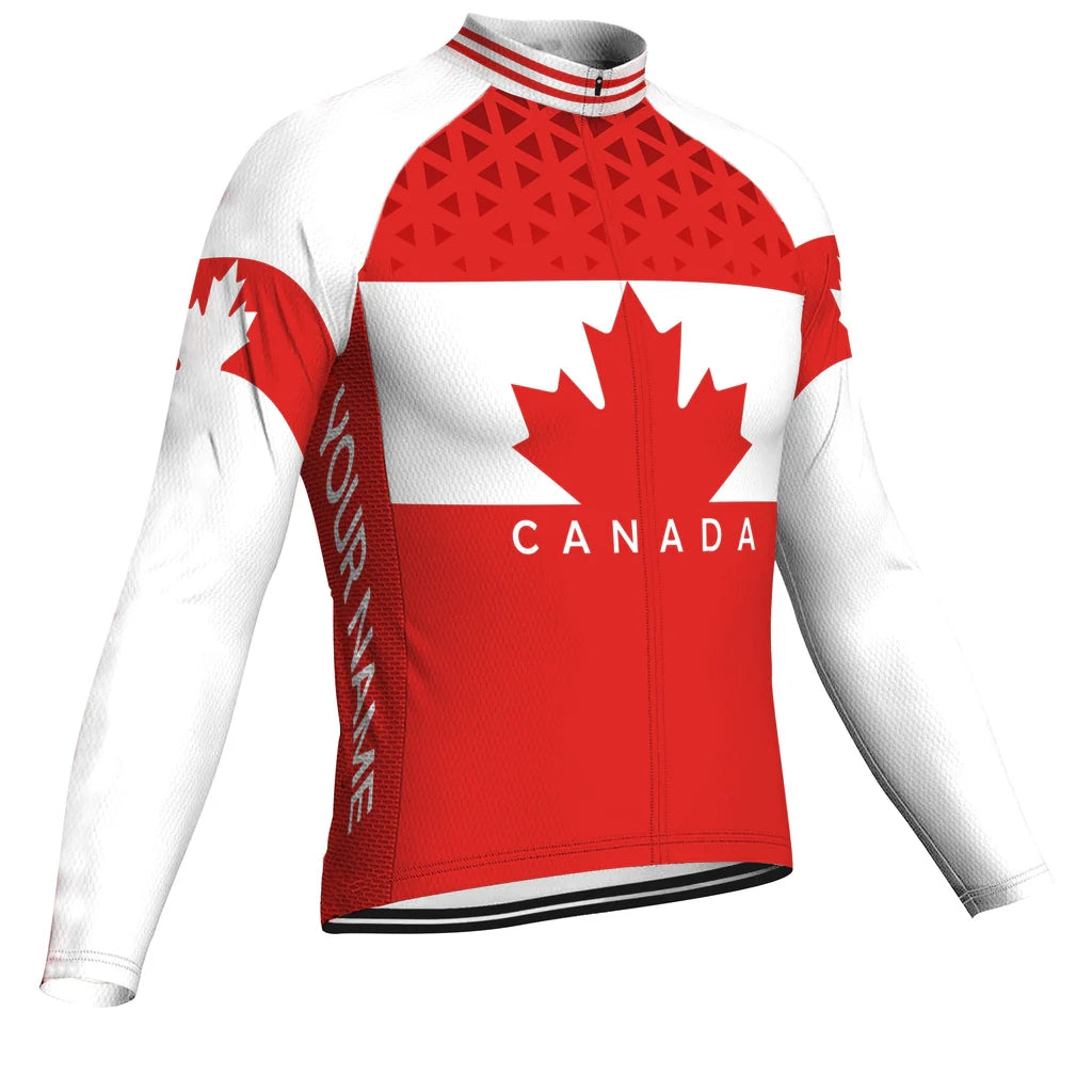 Customized Canada Men's Cycling Jersey Long Sleeve