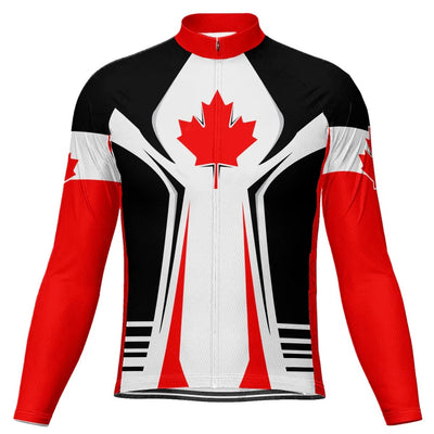 Customized Canada Men's Winter Thermal Fleece Cycling Jersey Long Sleeve