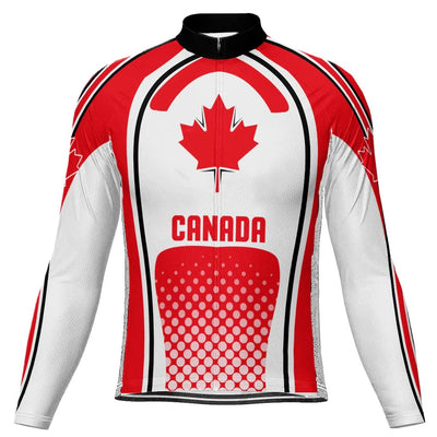 Customized Canada Men's Winter Thermal Fleece Cycling Jersey Long Sleeve