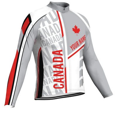 Customized Canada Men's Winter Thermal Fleece Cycling Jersey Long Sleeve