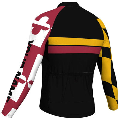 Customized Maryland Men's Winter Thermal Fleece Cycling Jersey Long Sleeve