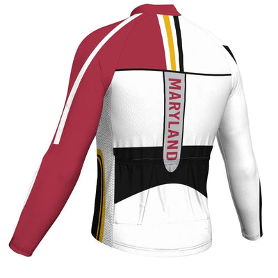 Customized Maryland Men's Winter Thermal Fleece Cycling Jersey Long Sleeve
